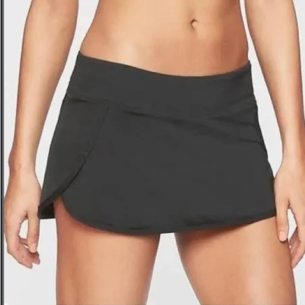 Athleta Black Swim Skirt Bikini Bottom Size Medium Skort